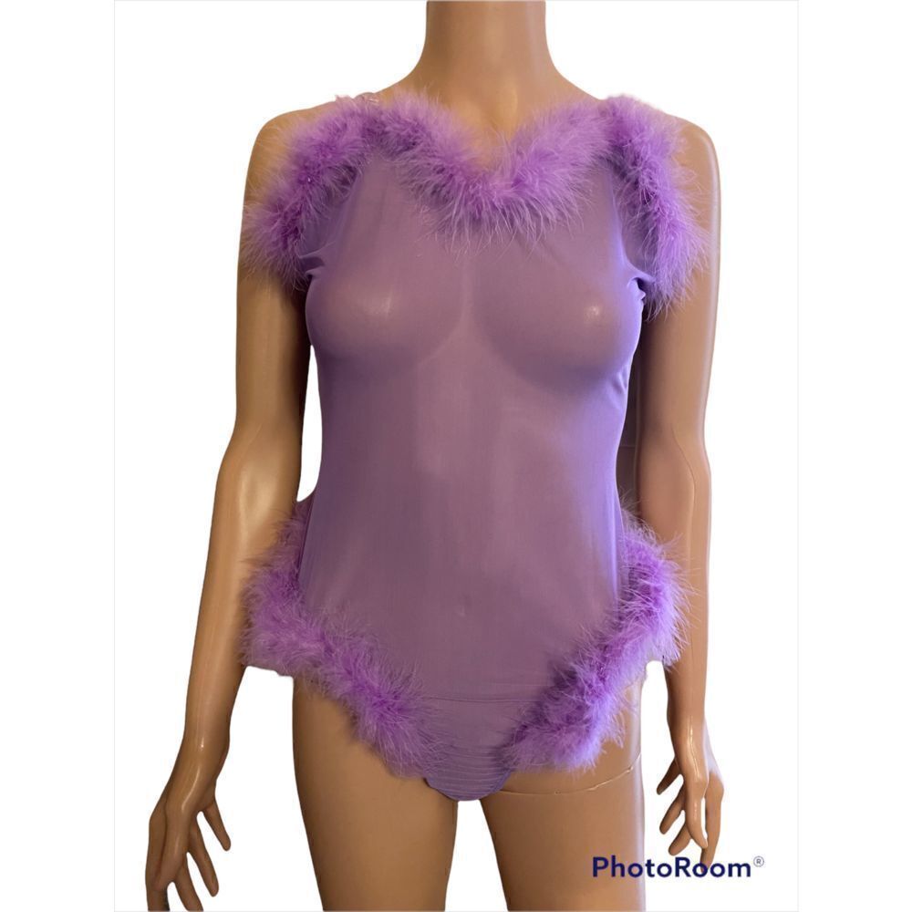 Vintage Fashion Nova Feather Thong Nightie